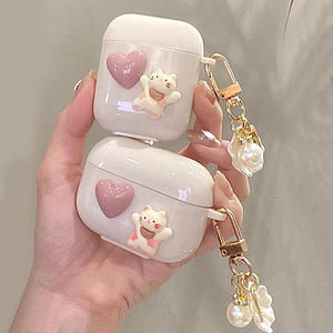 Adecuado para todo incluido universal AirPods Pro Cat Heart Shell 1/2/3 generación Linda funda protectora para auriculares Ins - Product Image 2