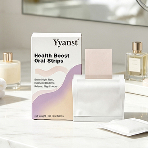 แผ่นอมละลายเร็ว Health Boost Oral Strips สำหรับช่วงกลางคืน ช่วยผ่อนคลาย 30 ชิ้น เพื่อการนอนหลับที่ดีขึ้นและหลับสบาย  OEM จำหน่ายแบบขายส่ง - Product Image 2