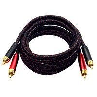 Câble RCA série audiophile, 2 RCA mâle vers 2 RCA mâle, cordon d'interconnexion Hi-Fi, 6,5 mm, robuste, blindé, tressé en nylon