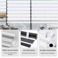 Persianas Verticales Zebra, Cortinas Enrollables Manuales con Cuerda de Cuentas, Doble Capa, Tela Opaca Protectora Solar para Balcón