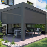 Pergola en aluminium à lames orientables électriques, design personnalisé, pour terrasse de jardin extérieure, abri d'été, en vente
