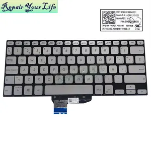 Laptop klavye için ASUS X430 S14 K430 A430 S403 S4300F S4300U SP LA arkadan aydınlatmalı çerçeve yok ASM18C86SAJ920 AEXKL201010 gümüş