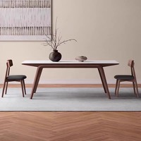 Table à Manger Rétro Française en Bois Massif avec Quatre Chaises, Combinaison Haut de Gamme, Table Ronde Simple pour Appartement ou Villa