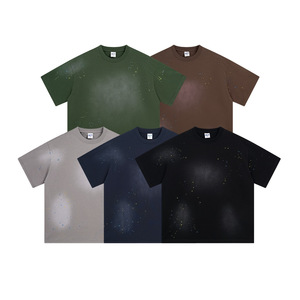 ARTIE2025เสื้อยืดผู้ชายผู้หญิงสไตล์ย้อนยุคด้วยสีลิงหมึกสเปรย์คอลเลกชันใหม่ฤดูใบไม้ผลิฤดูร้อนเสื้อหลวมพอดี325G - Product Image 2