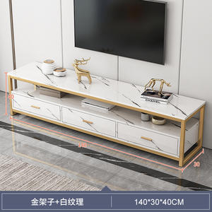 Armoire en marbre simple dans le salon moderne Table basse simple nordique Plaque de roche <span class=keywords><strong>Meuble</strong></span> <span class=keywords><strong>TV</strong></span> et table basse Combinaison - Product Image 2