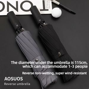 Paraguas Plegable Invertido con Logotipo Personalizado de Fábrica al por Mayor, 230T UPF50, 10 Varillas, Apertura y Cierre Automático, Toldo Grande para Regalos Corporativos - Product Image 2