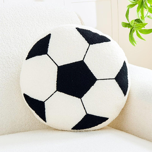 <span class=keywords><strong>Coussin</strong></span> décoratif en peluche de haute qualité en forme de ballon de football, <span class=keywords><strong>coussin</strong></span> rond esthétique pour canapé et chambre à coucher - Product Image 1