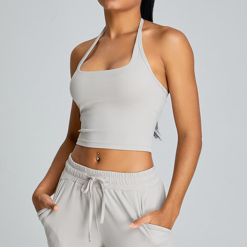 hanging neck bra white