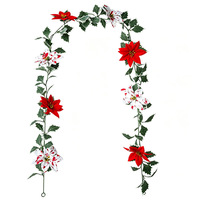 Nouvelles décorations de Noël transfrontalières en rotin, feuillage artificiel réaliste en stock, guirlandes pour Thanksgiving et la Fête des Récoltes