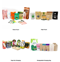 Sachet en plastique personnalisé imprimé, pochette souple verticale avec fermeture éclair factice, emballage alimentaire pour snacks, fruits secs et noix
