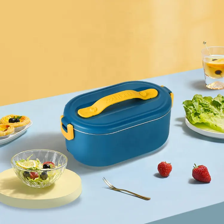 Aquecedor De Alimentos Portátil De Aço Inoxidável Interior Aquecido Bento Box Elétrica Lunch Box Food Warmer
