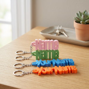 Metal Round <b>Split</b> <b>Ring</b> Custom Name Keychain 25mm Silver 10-Piece - Product Image 3