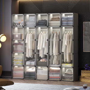 Simple Wardrobe For Home Bedroom Rental Apartment Transparent Door Fabric Closet Modern Minimalist Design Clothing Organizer - Product Image 3