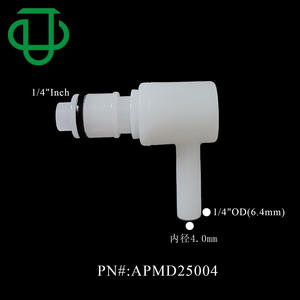 JU Collection POM Plastic 90-Degree Elbow <b>Quick</b> Connect With Valve For Rubber Hose 6.4-10mm - Product Image 2