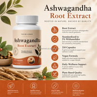 Capsules d'extrait de racine d'ashwagandha naturelles pour le soutien du sommeil, marque privée OEM, pour le soulagement du stress et l'amélioration de l'humeur