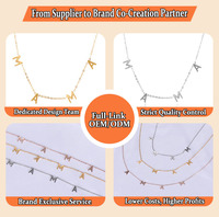 Nouveau Collier Pendentif DIY Tendance pour Femme en Acier Inoxydable 316L Plaqué Or 18K Hypoallergénique Haute Dureté avec Petite Lettre pour la Fête des Mères