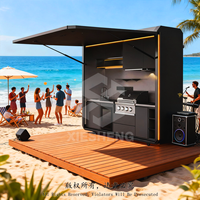 Ensemble de barbecue modulaire en métal isolé ignifuge et durable pour jardin, cour, patio, cuisine extérieure