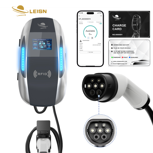 Type 2 Ev Charger 22kw Wallbox 3-phases Smart Electric Vehicle Charging Station for Home & Commercial Use