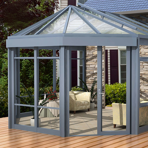 Pergola de jardin autoportante en <span class=keywords><strong>aluminium</strong></span> à prix compétitif, avec toit en verre trempé, pour toutes les saisons, idéale pour villa et appartement - Product Image 1