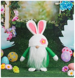 Plush Easter Bunny Gnomes in Pink Bright Yellow Fresh Green Adorned with Flowers-Easter Decorations & Gifts - Product Image 3