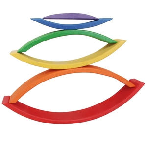 モンテッソーリクリエイティブレインボービルディングブロック子供用木製レインボーブロックアーチスタッキングネスティングおもちゃ木製 - Product Image 6