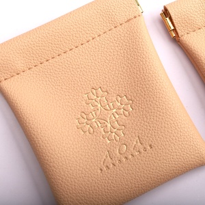 Custom Emboss Logo Printed Pu Leather <b>Coin</b> Earphone Storage Pouch Reusable Soft Pu Jewelry Lipstick Packing Leather <b>Bag</b> - Product Image 3