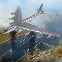 Modèle d'assemblage en métal 3D Piececool 1:200 B-25 Stratofortress, design moderne UV, décoration d'aviation historique, cadeau pour adultes et enfants