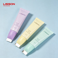 Tube souple plat PE personnalisé pour masque nettoyant, crème anti-points noirs, masque à l'argile avec spatule en alliage de zinc, emballage cosmétique