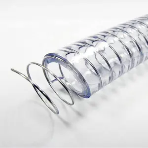 Tube en plastique Tuyau en fil d'acier en PVC Tuyau renforcé en fil d'acier en spirale en PVC de haute qualité Tuyau à ressort en acier en PVC transparent