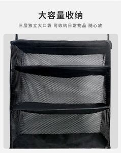 Black Mesh Hanging <b>Storage</b> Organizer With 3 Pockets And Zippered Bottom For Closet Or Wardrobe Use - Product Image 6
