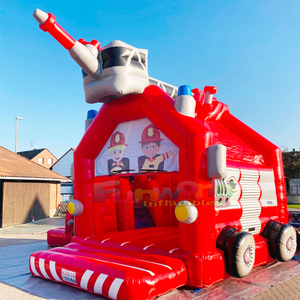 Château gonflable commercial pour enfants, thème caserne de pompiers, pour extérieur - Product Image 2