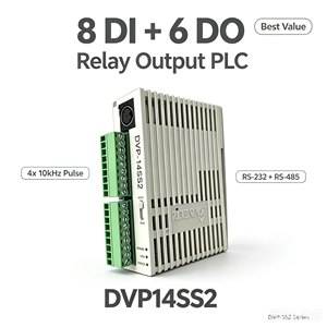 PLC Delta DVP14SS2, 8DI, 6DO, Salida de Relé, 8K Pasos, 4x10kHz, Pulsos RS-232/RS-485 para Control de Movimiento - Product Image 1