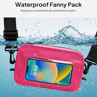 Sac banane étanche pour téléphone IPX7 avec fermeture éclair scellée, réglable, bandoulière, sac de taille 0,5L pour plage, natation, randonnée, activités de plein air