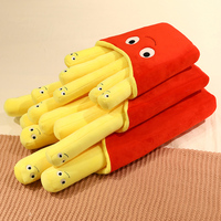 En gros, Mignons coussins en peluche en forme de frites détachables, avec bandes de frites amovibles, poupées en peluche en forme de collation de restauration rapide, peluches alimentaires personnalisées