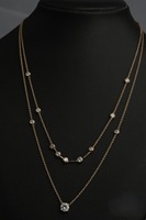 Collier tendance pour femme avec diamant synthétique de laboratoire, plaqué or rose 18/14 carats/argent/or, certifié IGI, diamant Swaroop