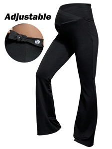 <span class=keywords><strong>Pantalon</strong></span> de yoga de maternité automne-hiver avec ceinture de soutien abdominal croisée, taille haute, coupe ajustée, évasé, effet ventre plat pour leggings - Product Image 6