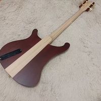 Guitare basse électrique R-Brand R10 sculptée à 4 cordes, finition érable mat, micros H-H, corps en acajou, touche en palissandre, dorée