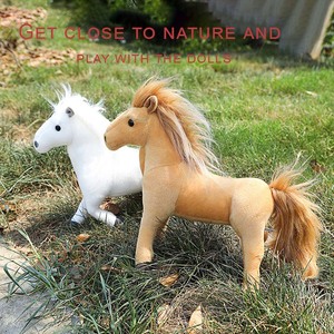 Peluche Cheval Douce de Haute Qualité, Noir, Blanc, Marron, Animal de Ferme, Cadeau pour les Chaînes de Magasins - Product Image 6