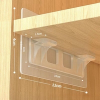 Support de séparation auto-adhésif sans perçage en PVC pour placard de salle de bain, crochets sans trace pour cloisonnement en couches