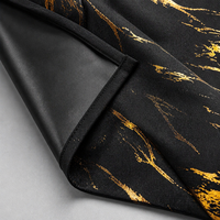 Rideaux occultants complets en marbre avec feuille d'or laminée, isolants thermiques, à œillets, pour salon et chambre à coucher