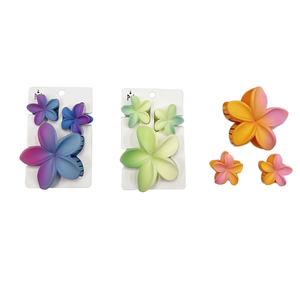 Set di Tre Mollette per Capelli Frangipani Sfumate Bicolore Effetto Ghiaccio - Product Image 2