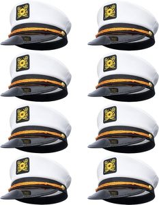 Captain Hats Adjustable White Sailors Navy <strong>Marine</strong> Admiral <strong>Caps</strong> - Product Image 1