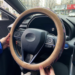 Funda de <span class=keywords><strong>Volante</strong></span> de Coche de Goma de 3 Radios Antideslizante para Accord <span class=keywords><strong>Fiesta</strong></span> Universal de 15 Pulgadas - Product Image 2