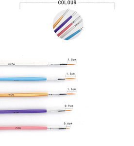 Pinceau stylo pour gel UV effet dégradé, manche en bois, poils en nylon, outil professionnel de mélange et de peinture pour manucure et nail art - Product Image 3