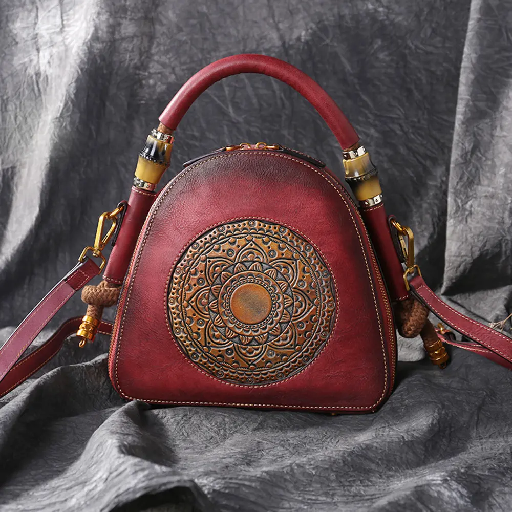 New design vintage genuine leather women handbag casual luxury purses handbag for girls handmade crossbody handbag