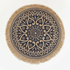 Handmade Bohemian Elegant round Cloth Place Mat Fashionable <strong>Dining</strong> Plate with Cotton Tassels Waterproof Wedding Table Decor - Product Image 2