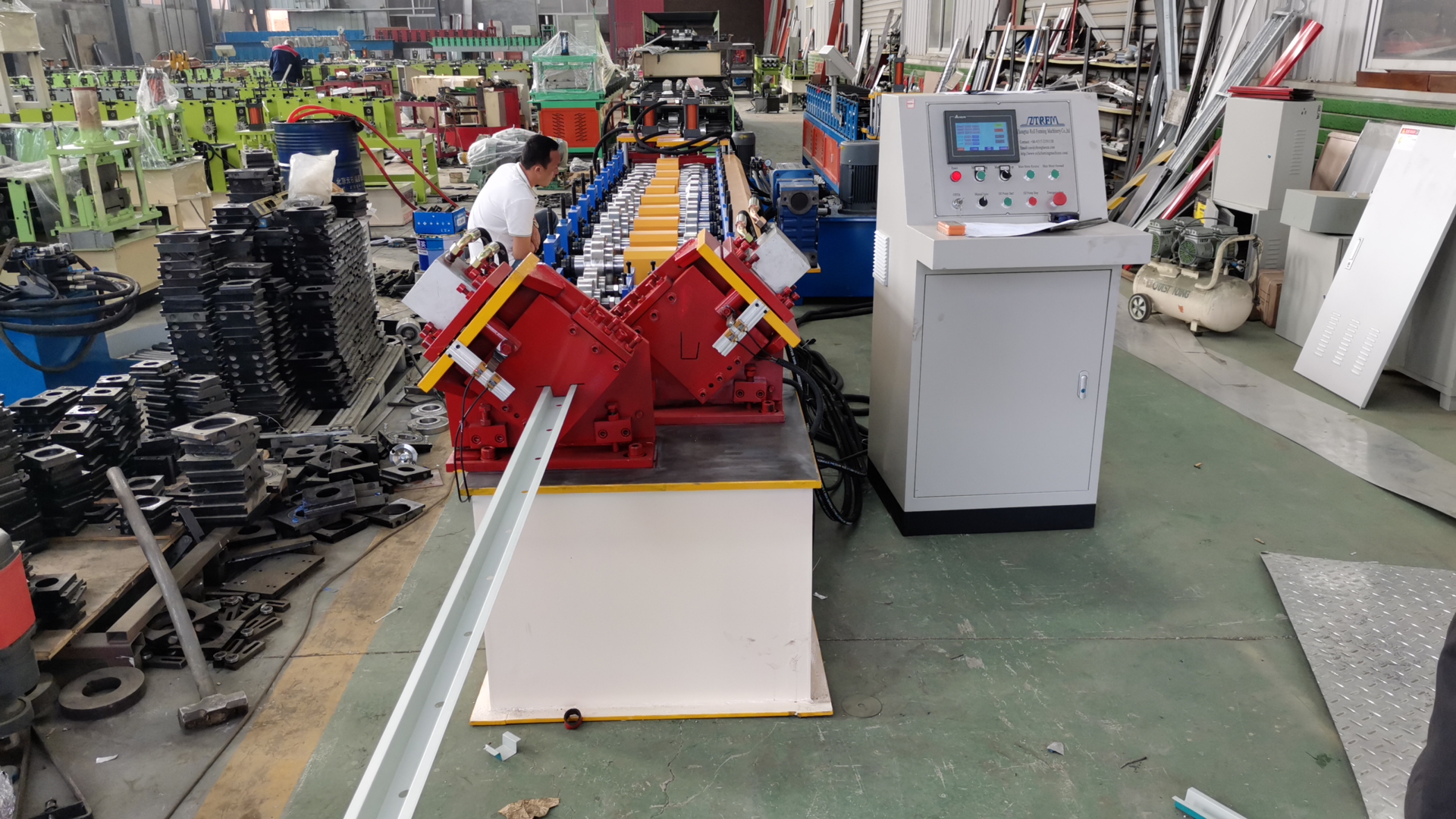 Building Material Metal U Furring Channel Double Line Rolling Forming Machine