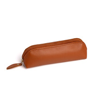 Tempat Pensil PU Gaya Korea Tas Genggam Dompet Koin Penutup Ritsleting Retro Preppy Kotak Alat Tulis Siswa Tempat Penyimpanan Tempat Pena
