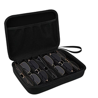 Étui à lunettes avec 7 compartiments - Organisateur de lunettes de soleil pour hommes et femmes - Étui rigide pour le rangement des lunettes - Sac de voyage