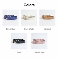 Collier pour chien en cuir de vachette pleine fleur de luxe 2026, grain litchi, cuir véritable souple, accessoires DIY perles